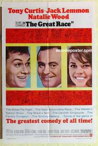 b366 GREAT RACE one-sheet movie poster '65 Curtis, Lemmon, Natalie Wood