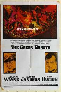 b369 GREEN BERETS one-sheet movie poster '68 John Wayne, David Janssen