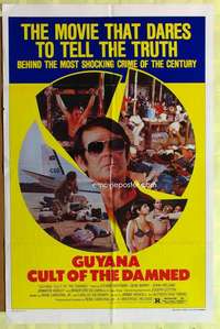 b377 GUYANA CULT OF THE DAMNED one-sheet movie poster '80 Jim Jones bio!