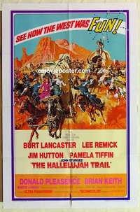 b378 HALLELUJAH TRAIL one-sheet movie poster '65 Burt Lancaster, Remick