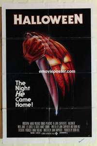 b379 HALLOWEEN one-sheet movie poster '78 Jamie Lee Curtis classic!