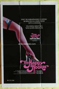 b386 HAPPY HOOKER one-sheet movie poster '75 Lynn Redgrave, sexy leg!