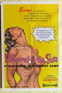 b395 HIDEOUT IN THE SUN one-sheet movie poster '60 Doris Wishman classic!