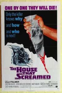 b405 HOUSE THAT SCREAMED one-sheet movie poster '71 AIP horror image!