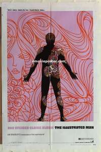 b416 ILLUSTRATED MAN one-sheet movie poster '69 Ray Bradbury, cool image!