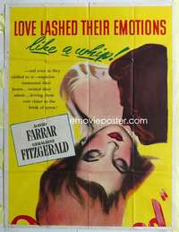 e450 OBSESSED three-sheet movie poster '51 Geraldine Fitzgerald, top 2/3 only!