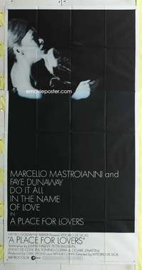 e466 PLACE FOR LOVERS three-sheet movie poster '69 Dunaway, Mastroianni