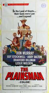 e468 PLAINSMAN three-sheet movie poster '66 Don Murray, Guy Stockwell