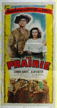 e473 PRAIRIE three-sheet movie poster '47 James Fenimore Cooper western!