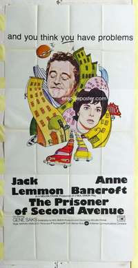 e479 PRISONER OF SECOND AVENUE South African three-sheet movie poster '75 Jack Lemmon