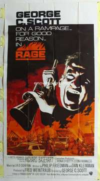 e489 RAGE three-sheet movie poster '72 George C. Scott, Akimoto artwork!