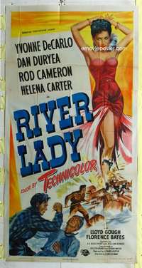 e497 RIVER LADY three-sheet movie poster '48 Yvonne De Carlo, Dan Duryea