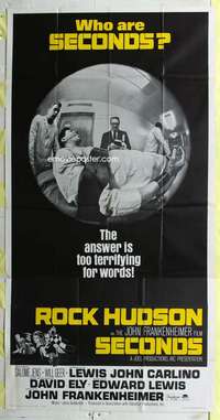 e510 SECONDS three-sheet movie poster '66 Rock Hudson, John Frankenheimer