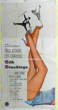 e523 SILK STOCKINGS three-sheet movie poster '57 Cyd Charisse's sexy legs!