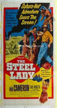 e540 STEEL LADY three-sheet movie poster '53 Rod Cameron, Sahara Desert!