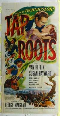 e551 TAP ROOTS three-sheet movie poster '48 Susan Hayward, Van Heflin