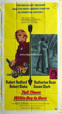 e553 TELL THEM WILLIE BOY IS HERE three-sheet movie poster '70 Robert Redford