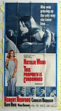 e559 THIS PROPERTY IS CONDEMNED three-sheet movie poster '66 Natalie Wood