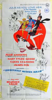 e560 THOROUGHLY MODERN MILLIE three-sheet movie poster '67 Julie Andrews