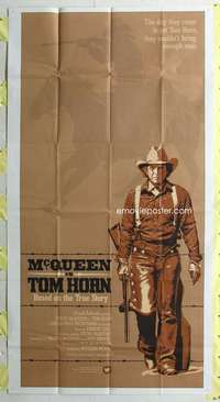 e565 TOM HORN int'l three-sheet movie poster '80 Steve McQueen, Linda Evans