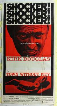 e568 TOWN WITHOUT PITY three-sheet movie poster '61 Kirk Douglas, Marshall