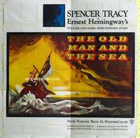 e093 OLD MAN & THE SEA six-sheet movie poster '58 Spencer Tracy, Hemingway