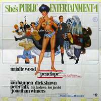 e097 PENELOPE six-sheet movie poster '66 sexy artwork of Natalie Wood!