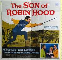 e107 SON OF ROBIN HOOD six-sheet movie poster '59 Al Hedison with sword!