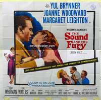 e108 SOUND & THE FURY six-sheet movie poster '59 Yul Brynner, Woodward