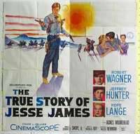 e117 TRUE STORY OF JESSE JAMES six-sheet movie poster '57 Robert Wagner