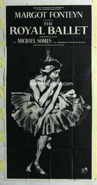 e505 ROYAL BALLET English three-sheet movie poster '60 Margot Fonteyn, Czinner