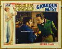 f505 GLORIOUS BETSY movie lobby card '28 Conrad Nagel fencing!