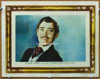 f515 GONE WITH THE WIND movie lobby card '39 Clark Gable art portrait!