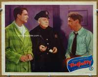 f530 GUILTY movie lobby card #3 '47 cop questions two arguing guys!