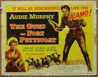 f154 GUNS OF FORT PETTICOAT title movie lobby card '57 Audie Murphy in Texas!