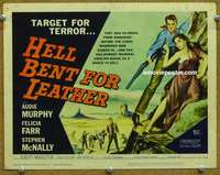 f155 HELL BENT FOR LEATHER title movie lobby card '60 Audie Murphy, Farr