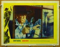 f549 HIGH NOON movie lobby card #3 '52 Gary Cooper close up with gun!