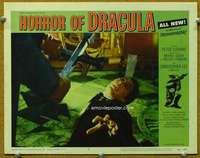 f556 HORROR OF DRACULA movie lobby card #7 '58 vampire Chris Lee!