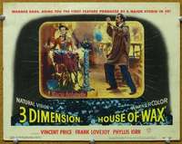 f559 HOUSE OF WAX movie lobby card #2 '53 Vincent Price, 3D scene!