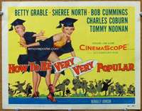 f158 HOW TO BE VERY, VERY POPULAR title movie lobby card '55 Betty Grable