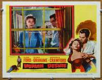 f564 HUMAN DESIRE movie lobby card '54 Fritz Lang, Ford, film noir!