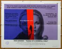 j353 PUZZLE OF A DOWNFALL CHILD half-sheet movie poster '71 Dunaway