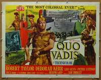 j355 QUO VADIS style B half-sheet movie poster '51 Robert Taylor, Kerr