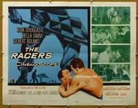 j356 RACERS half-sheet movie poster '55 Kirk Douglas, car racing!