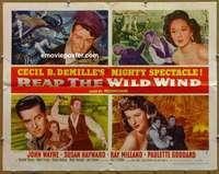 j361 REAP THE WILD WIND half-sheet movie poster R54 John Wayne, Milland