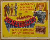 j362 RENEGADES half-sheet movie poster '46 Evelyn Keyes, Willard Parker