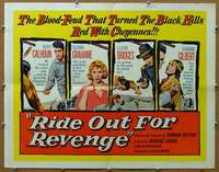 j363 RIDE OUT FOR REVENGE half-sheet movie poster '57 Calhoun, Grahame