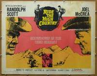 j364 RIDE THE HIGH COUNTRY half-sheet movie poster '62 Scott, McCrea