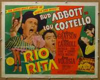 j366 RIO RITA half-sheet movie poster '42 Bud Abbott & Lou Costello