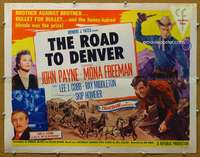 j369 ROAD TO DENVER style B half-sheet movie poster '55 John Payne, Freeman